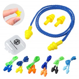 Corded Ear Plugs Silicone Earplugs with String with Logo