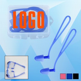 Earplugs In Case w/Silicone String with Logo  Earplugs In Case w/Silicone String with Logo