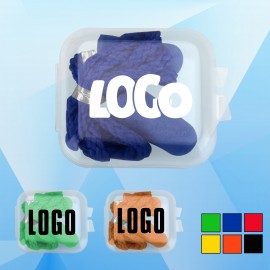 Promotional Earplugs in Square Case w/Rope