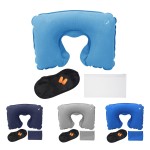 Custom Printed Travel Set Inflatable Neck Pillow Eye Mask Ear Plugs