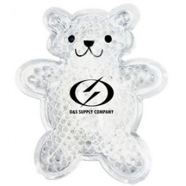 Personalized White Teddy Bear Hot/Cold Pack w/Gel Beads