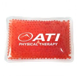 Rectangular Red Hot/ Cold Pack with Gel Beads with Logo