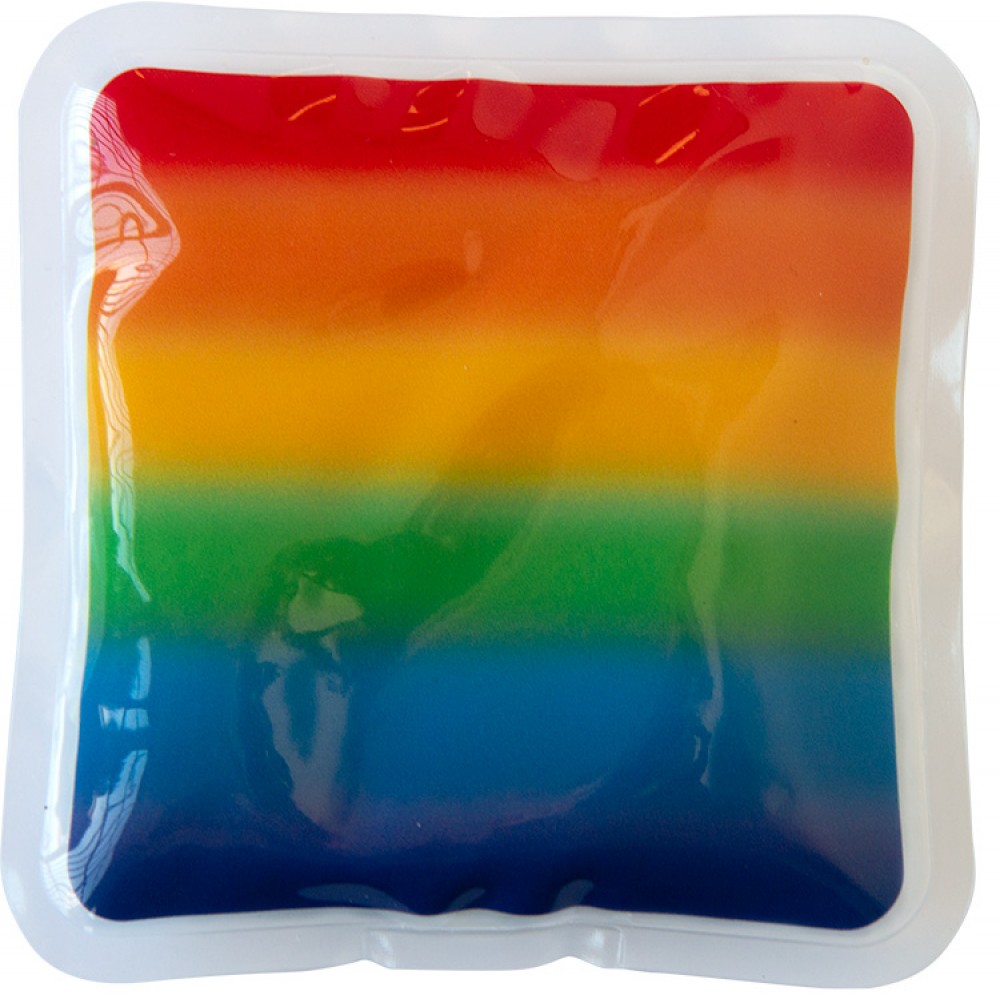 Rainbow Square Gel Beads Hot/Cold Pack with Logo
