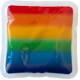 Rainbow Square Gel Beads Hot/Cold Pack with Logo