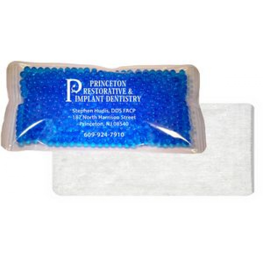 Cloth-Backed, Gel Beads Cold/Hot Therapy Pack (4.5"x 8") with Logo