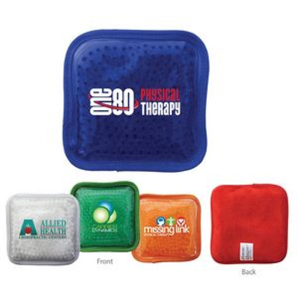 Custom Imprinted Plush Square Gel Bead Hot/Cold Pack (Full Color Digital)