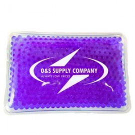 Logo Branded Rectangular Purple Hot/Cold Pack w/Gel Beads