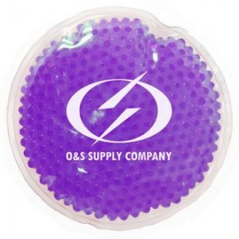 Purple Round Hot/Cold Pack w/Gel Beads with Logo