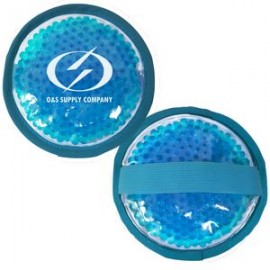 Cloth Round Teal Hot/Cold Pack w/Gel Beads with Logo  Cloth Round Teal Hot/Cold Pack w/Gel Beads with Logo