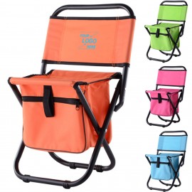 Promotional Portable Folding Camping Chair with Insulated Cooler Bag