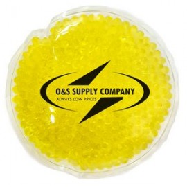 Promotional Yellow Round Hot/Cold Pack w/Gel Beads