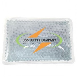 Logo Branded Rectangular White Hot/Cold Pack w/Gel Beads