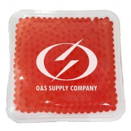 Square Red Hot/ Cold Pack with Gel Beads with Logo