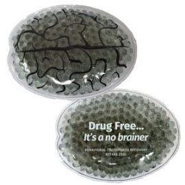Customized Gray Brain Hot/Cold Pack w/Gel Beads