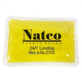 Logo Branded Rectangular Yellow Hot/ Cold Pack with Gel Beads