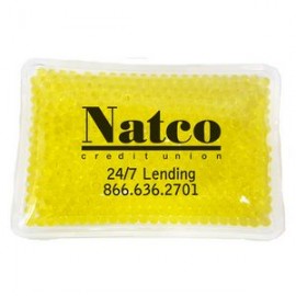Logo Branded Rectangular Yellow Hot/Cold Pack w/Gel Beads