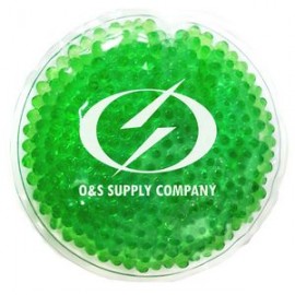 Green Round Hot/Cold Pack w/Gel Beads with Logo