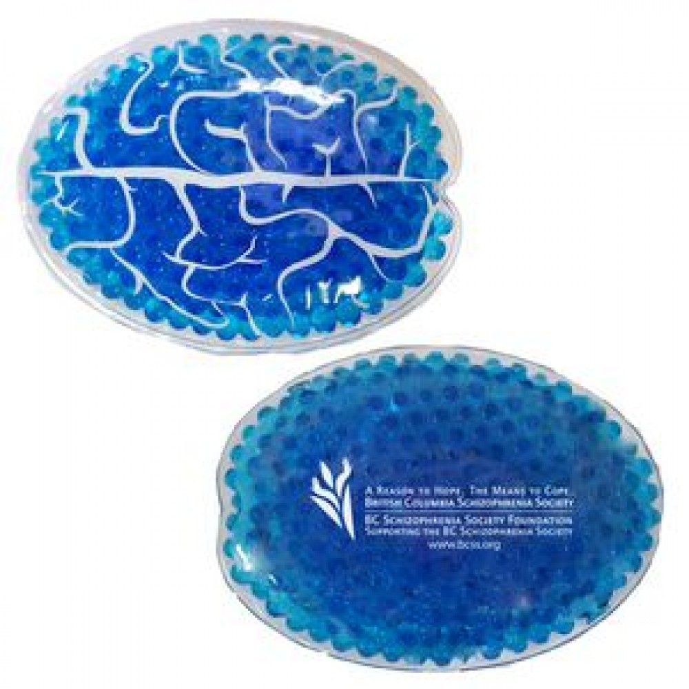 Blue Brain Hot/ Cold Pack with Gel Beads with Logo