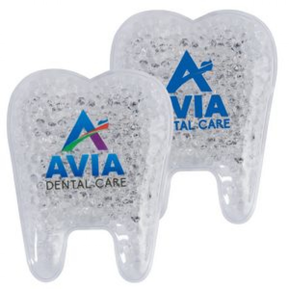 Custom Printed Tooth Shaped Plush Hot/Cold Pack with Full Color