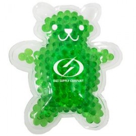 Logo Branded Green Teddy Bear Hot/ Cold Pack with Gel Beads
