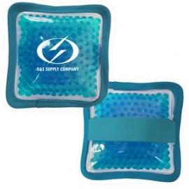 Cloth Square Teal Hot/ Cold Pack with Gel Beads with Logo