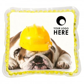 Napping Dog Square Aqua Pearls Hot/Cold Pack with Logo