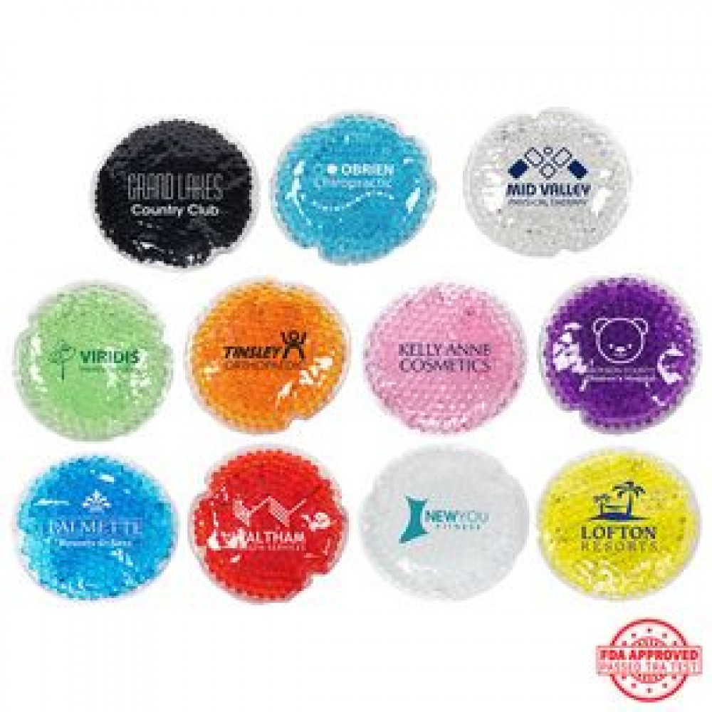 Round Aqua Pearls Hot/Cold Pack with Logo