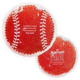 Custom Red Baseball Hot/Cold Pack w/Gel Beads