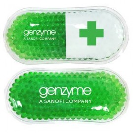 Promotional Green Pill Capsule Hot/ Cold Pack with Gel Beads