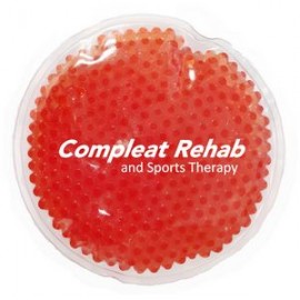 Red Round Hot/ Cold Pack with Gel Beads with Logo