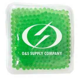 Logo Branded Square Green Hot/Cold Pack w/Gel Beads