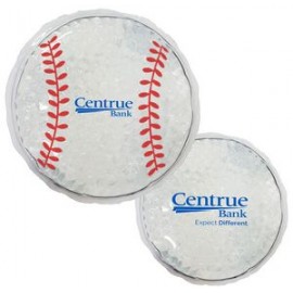 White Baseball Hot/ Cold Pack with Gel Beads with Logo