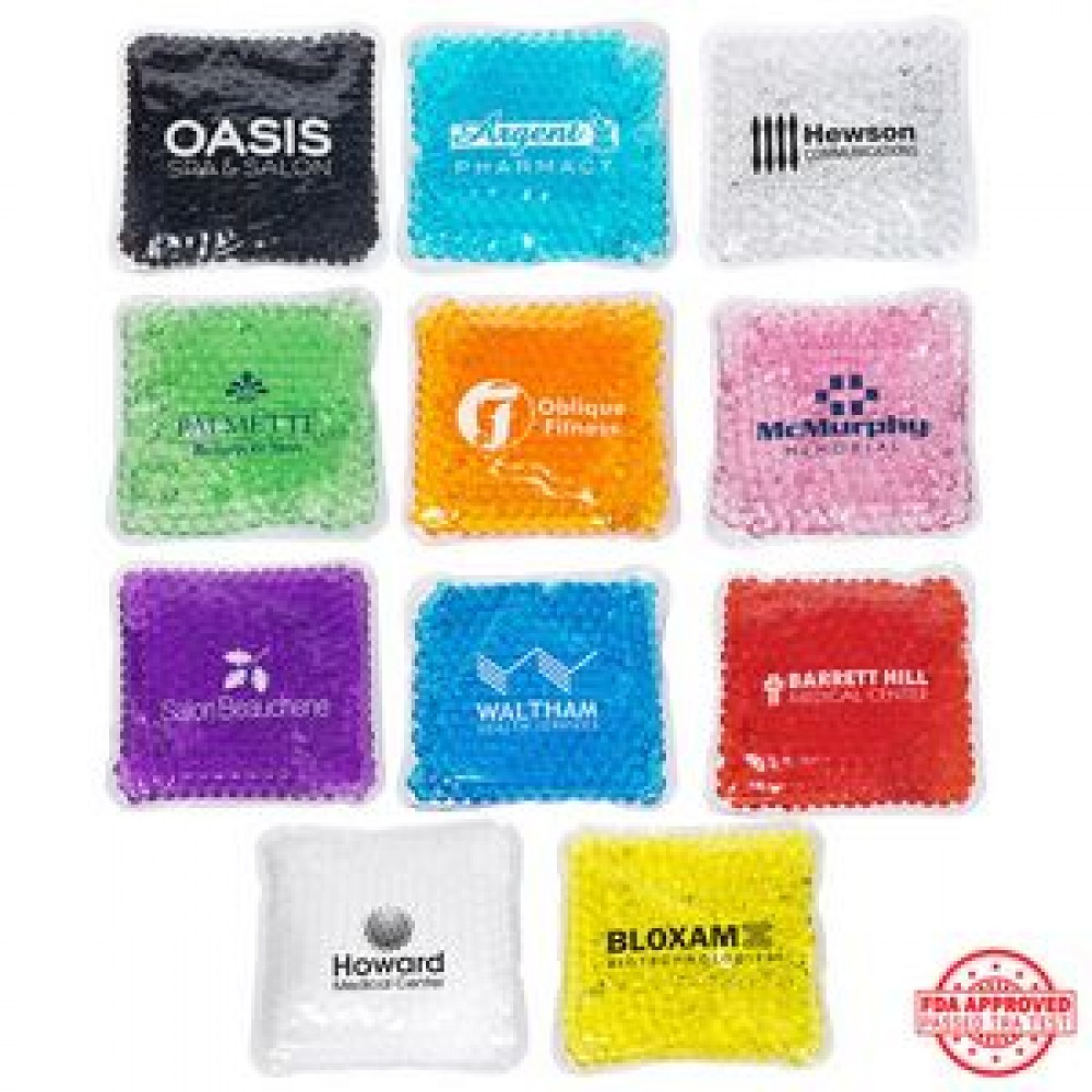 Square Aqua Pearls Hot/Cold Pack with Logo