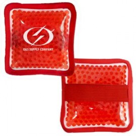 Personalized Cloth Square Red Hot/ Cold Pack with Gel Beads