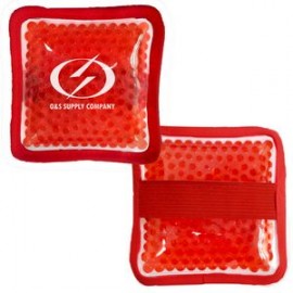 Square Red Hot/Cold Gel Pack w/Handle with Logo