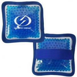 Logo Branded Cloth Square Blue Hot/ Cold Pack with Gel Beads