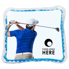 Golfer Square Aqua Pearls Hot/Cold Pack with Logo