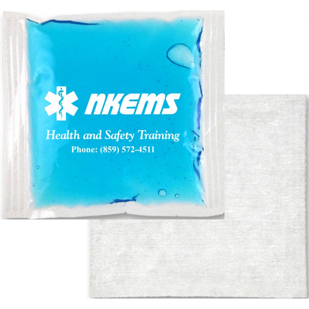 Cloth Backed Stay-Soft Gel Pack (4.5"x4.5") with Logo