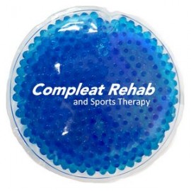 Blue Round Hot/ Cold Pack with Gel Beads with Logo