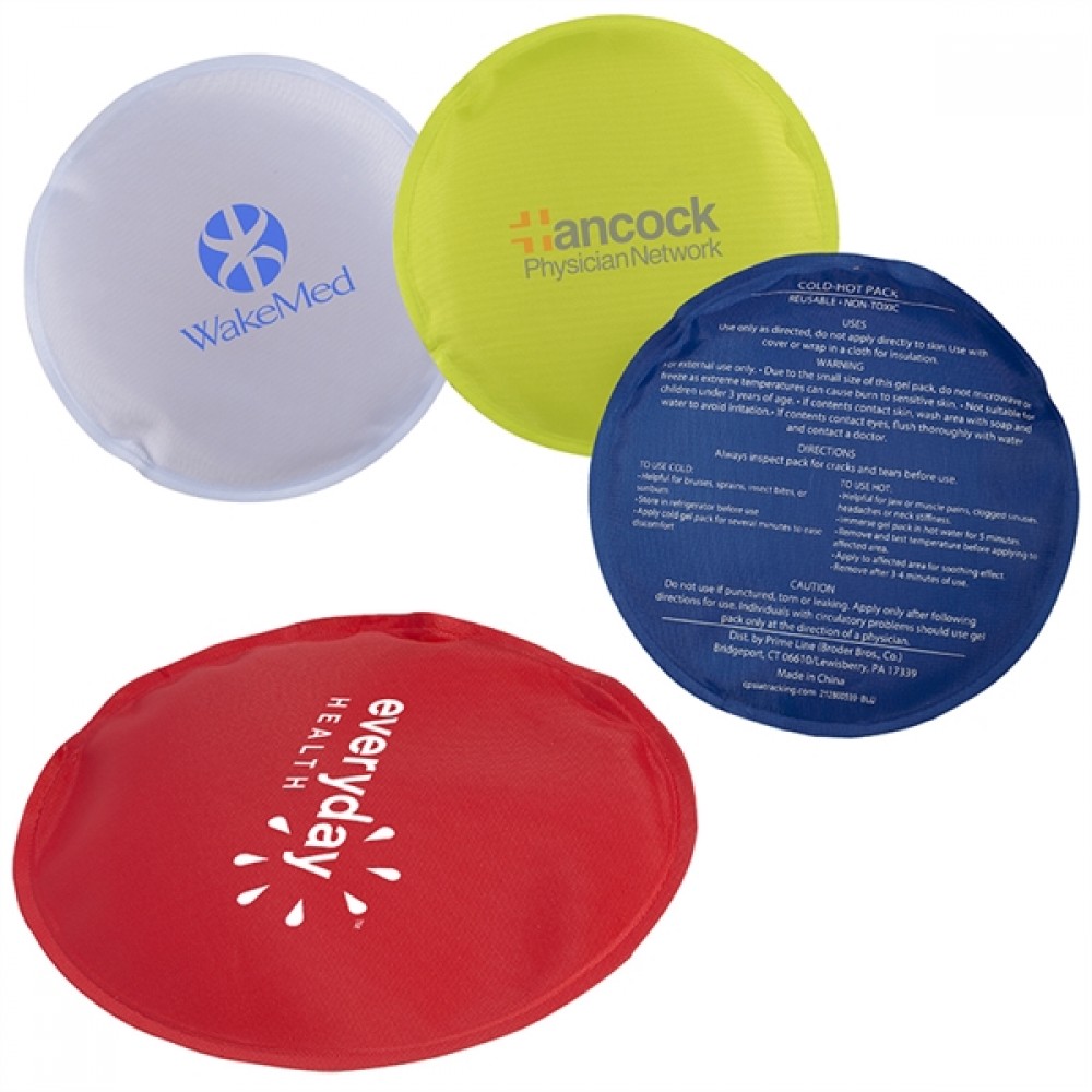 Custom Imprinted Round Nylon Covered Gel Hot/Cold Pack Custom Imprinted Round Nylon Covered Gel Hot/Cold Pack