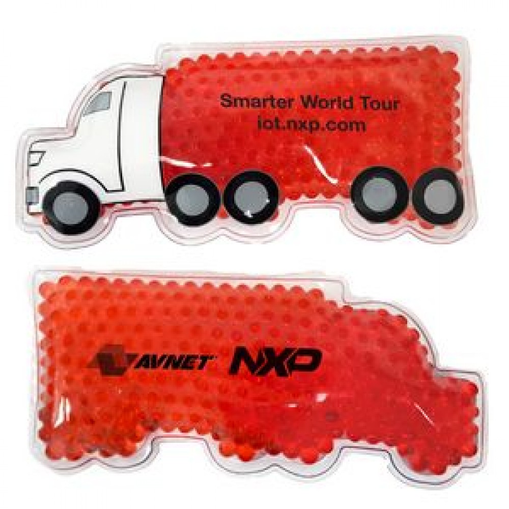 Customized Red Semi Truck Hot/ Cold Pack with Gel Beads