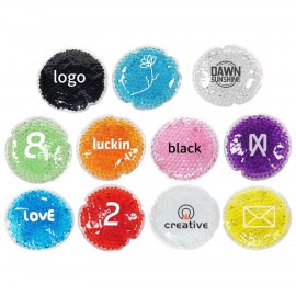Round Aqua Bead Hot/Cold Pack with Logo  Round Aqua Bead Hot/Cold Pack with Logo