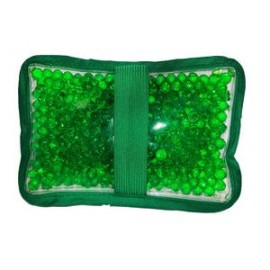 Cloth Rectangular Green Hot/Cold Pack w/Gel Beads with Logo