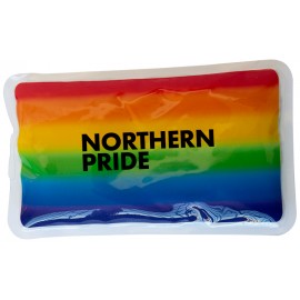 Rainbow Rectangle Gel Beads Hot/Cold Pack with Logo