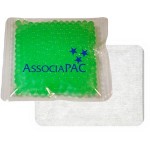 Promotional,Custom Imprinted Green Cloth-Backed, Gel Beads Cold/Hot Therapy Pack (4.5"x4.5")