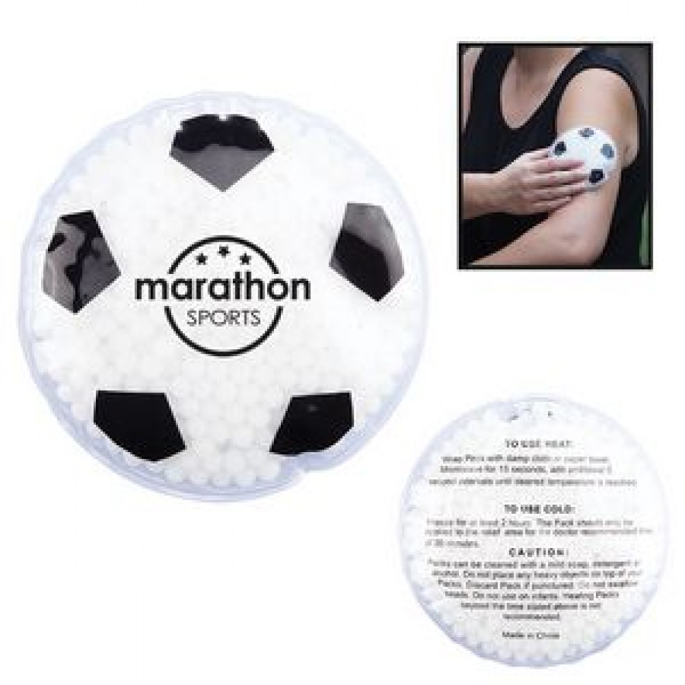 Logo Branded Soccer Ball Hot/Cold Gel Pack