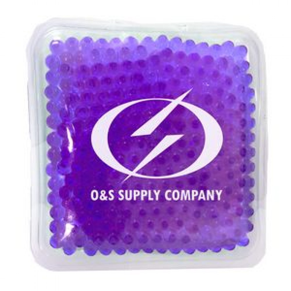 Promotional Square Purple Hot/ Cold Pack with Gel Beads