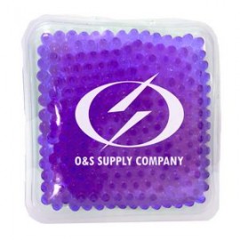 Square Purple Hot/Cold Pack w/Gel Beads with Logo