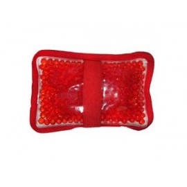Cloth Rectangular Red Hot/Cold Pack w/Gel Beads with Logo
