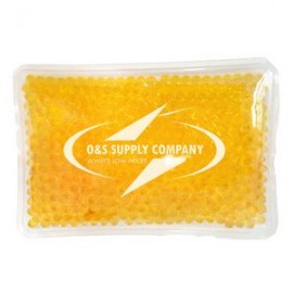 Customized Rectangular Orange Hot/ Cold Pack with Gel Beads